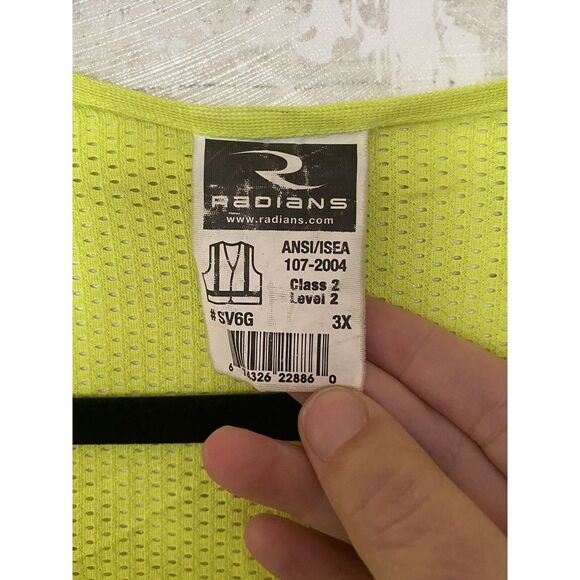 RADIANS SV6-G SAFETY VEST ANSI Two Tone Surveyor Class 2 Level 2 Yellow Size 3X - Picture 3 of 4